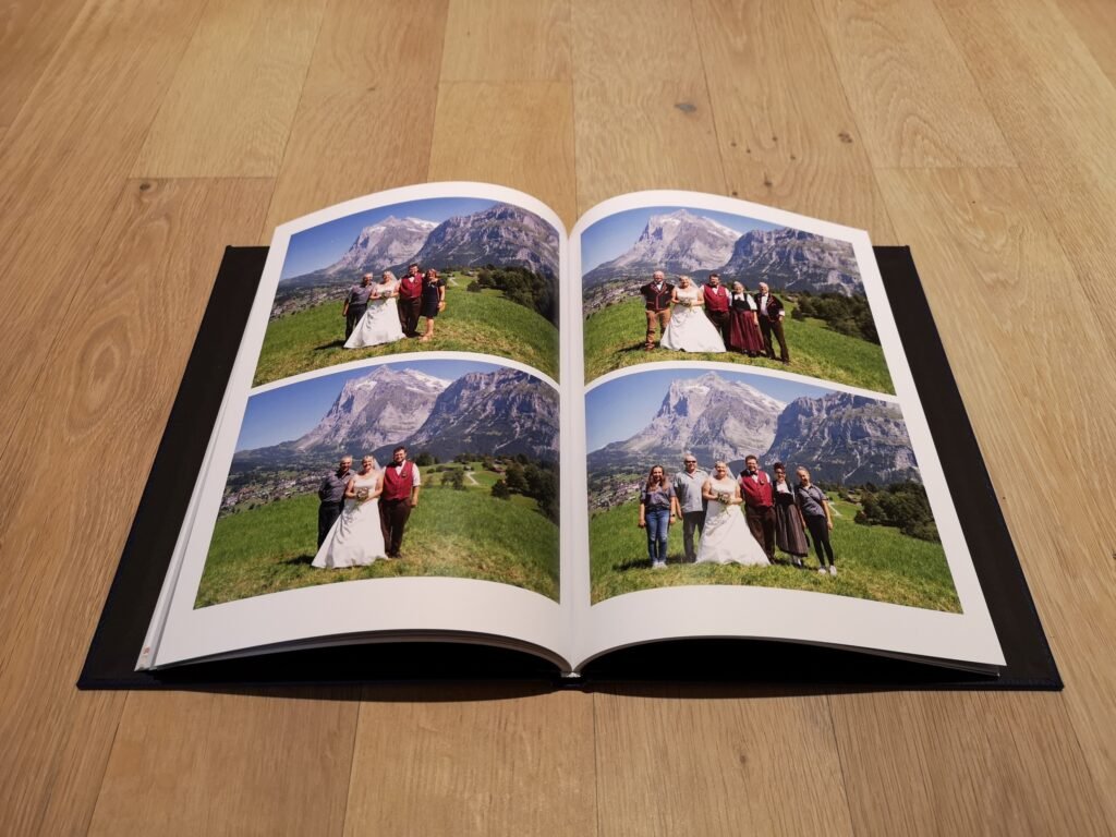 Hochzeitsfotograf Fotobuch Hoch Leder Blau