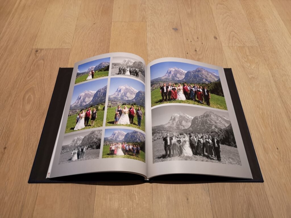 Hochzeitsfotograf Fotobuch Hoch Leder Blau